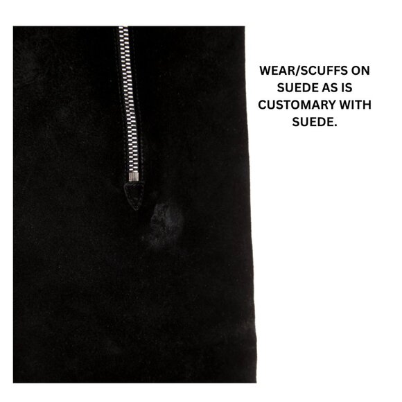 PRADA Womens Black Suede Heeled Knee-Length Boots. Size 7 (IT 37). - Picture 5 of 8